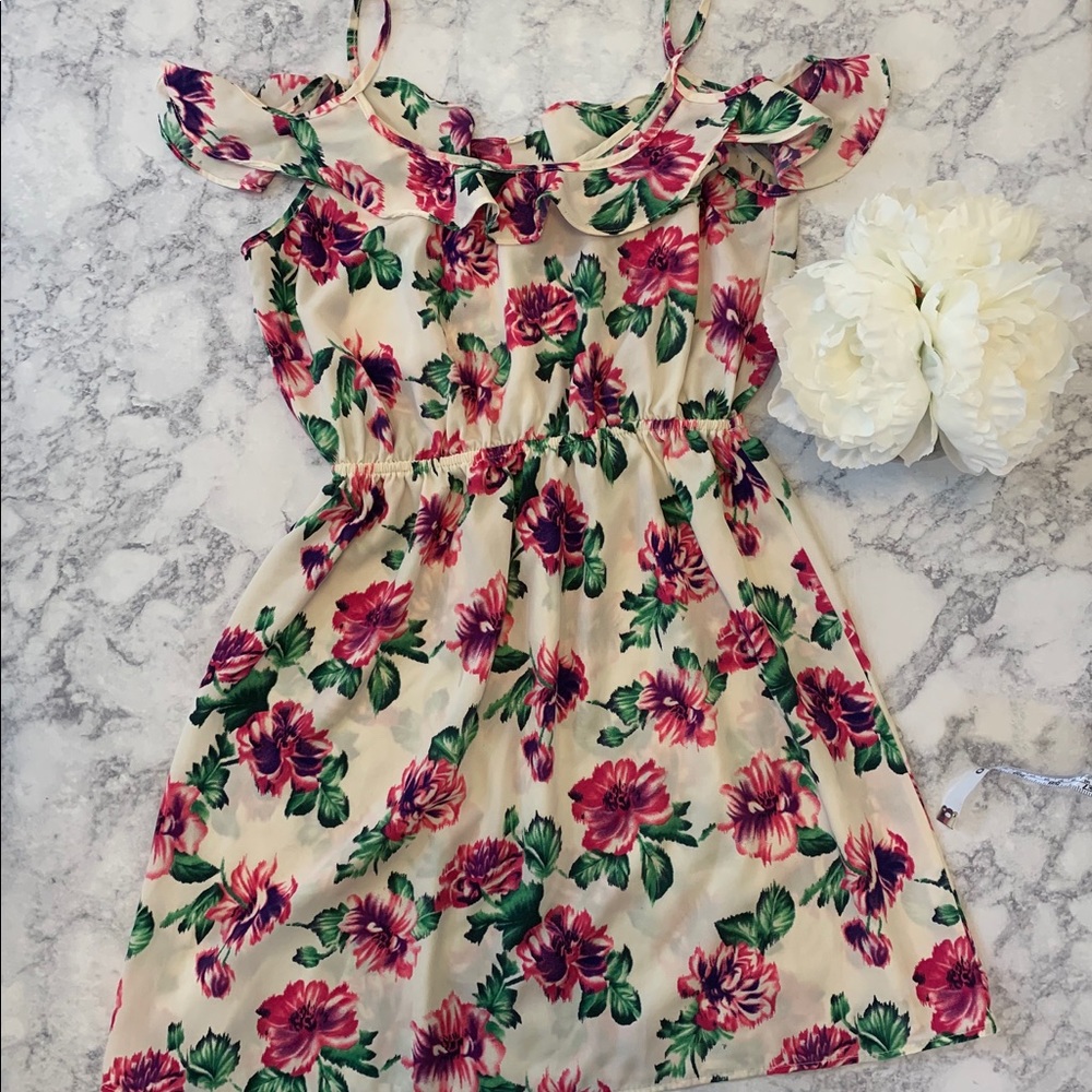 M dress floral print dress or long tank top